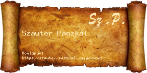 Szauter Paszkál névjegykártya